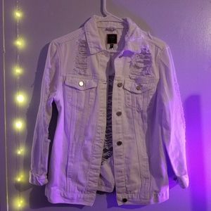 White Distressed Denim Jacket